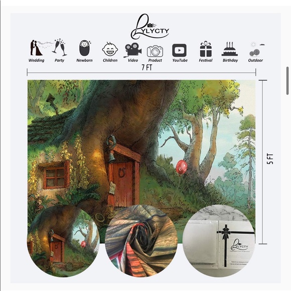 Winnie the Pooh themed photo backdrop and 1st Birthday supplies 🍯 - Picture 4 of 10